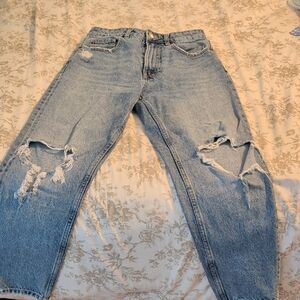 Distressed Light Blue Jeans